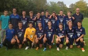 U15 équipe 1 à Franc-Lyonnais (avec le Président et les supporters)