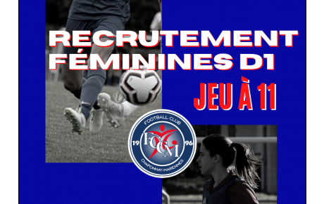 Recrutement équipe féminine senior